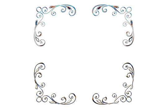 ornate square silver frame