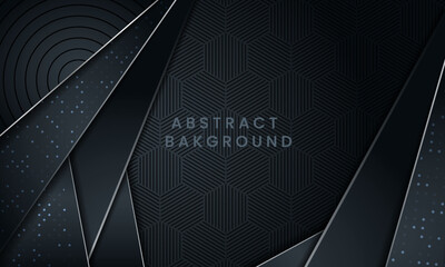 Abstract realistic paper. Stylish poster or banner for website, dark wallpaper for smartphone or computer. Luxury background with organic patterns, shadows and shine. Isometric vector illustration