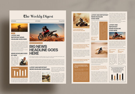 Modern Newsletter Layout Design Template