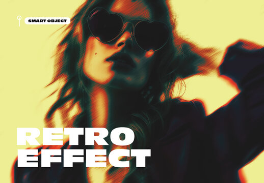 Retro Cinematic Photo Effect Template for Stylish Vintage Portraits