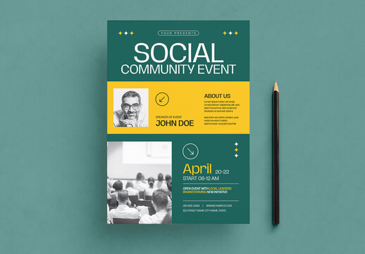 Social Community Event Flyer Design Layout
