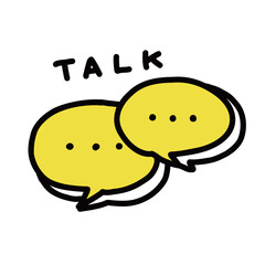 チャット　トーク　会話　ふきだし　シンプルな手描きのイラストアイコン