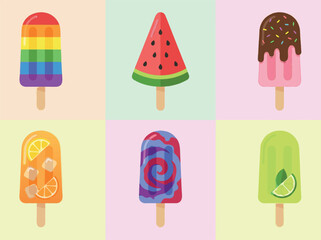 Colorful Popsicle Collection for Summer Treats.