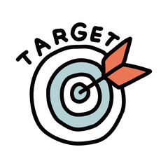 ターゲット　ダーツの的　シンプルな手描きのイラストアイコン