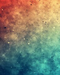 A stunning abstract background featuring a gradient blend of vibrant orange and blue hues, creating a dreamy, textured effect with scattered light spots.