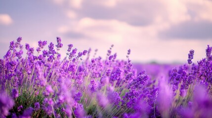Obraz premium Vibrant Lavender Fields with Rustic Basket and Gentle Breeze