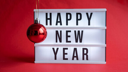 Celebrate happy new year with bright festive holiday decorations