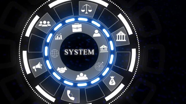 A cybersecurity alert screen showing system compromised warning with red interface, breach detected icon, and urgent visual UI. Motion graphics of system