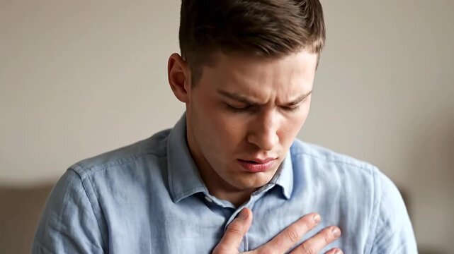 Concerned Man Displays Emotional Distress, Expressing a Sense of Panic and Anxiety