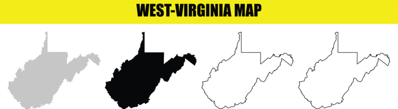 West Virginia state map in different styles vector illustration design