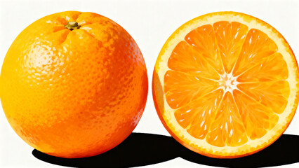 Orange fruit whole and sliced