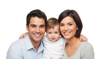 Fototapeta premium Happy family portrait with child transparent background cutout png