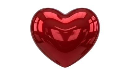 Isolated shiny red heart on a white background perfect for valentine's day and love themes design