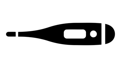 Digital thermometer icon isolated on white background, medical device for measuring body temperature and healthcare conc