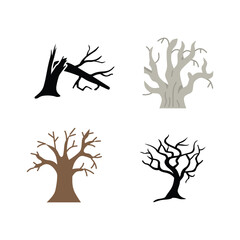 Dead tree icon set, forest