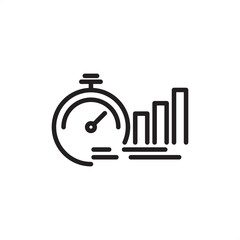 Velocity chart icon symbolizing work completion rate, historical average, and future capacity forecasting, representing agile project management, metric tracking, Scrum, and performance measurement.