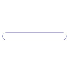 A simple, minimalist rounded rectangle shape with a thin blue outline on a white background