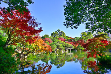 都会の楽園　神戸の相楽園の紅葉
