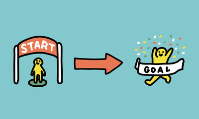 スタートからゴールまでのイラスト