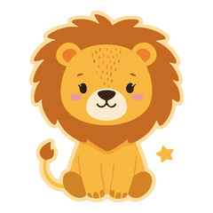 Obraz premium cute lion adorable illustrations for stickers