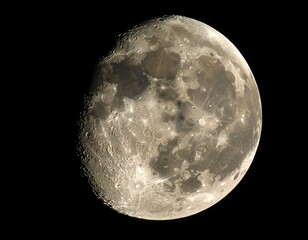 Close-up view of the lunar surface illuminated against a dark expanse