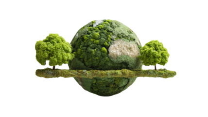 eco planet green earth nature concept isolated on white background