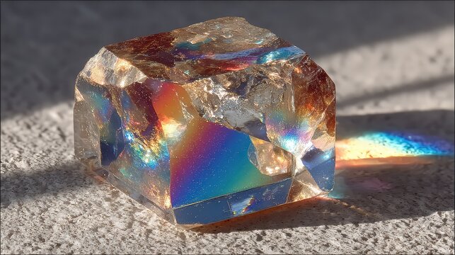 single, complex, tangled knot of light entering a flawless crystal prism, emerging as separate, straight, beams of light, simplifying complexity 