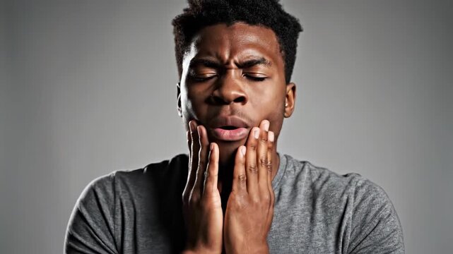 Experiencing Sudden Pain: Man's Emotional Rollercoaster Through Expressions of Anguish