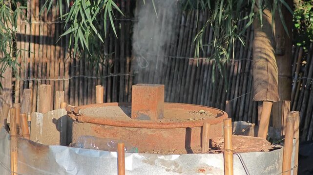 Smoke from Traditional Way of Charcoal Production.