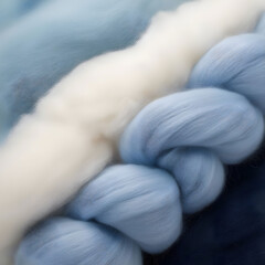 Abstract blue color fluffy wool texture background