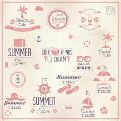 Fototapeta premium Vacation Emblems Vector Badge Set