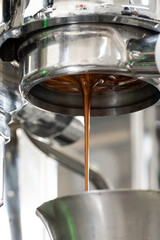 Golden Crema Dripping from Portafilter