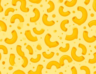 Cartoon-style repeating pattern featuring elbow macaroni and sauce