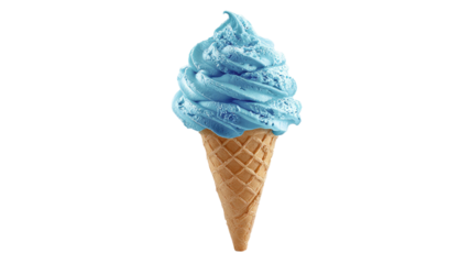 Isolated sweet frozen vanilla ice cream cone dessert with a white scoop and chocolate snack, perfect for a summer refreshment