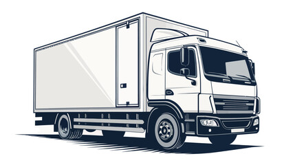 Efficient delivery truck ready for your branding and logistics needs, ideal for transport services and advertising campaigns, conveying reliability and strength