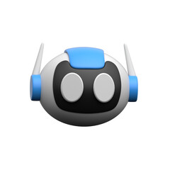 A modern 3D robot head symbolizing future robotics and AI innovation.