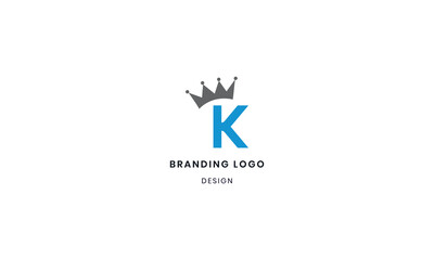 Letter K King Crown Logo Design