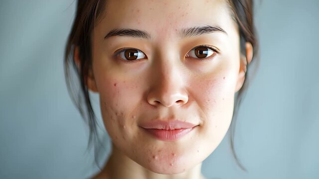  女性 横顔 肌荒れ ニキビ そばかす すっぴん 皮膚科 美容 悩み