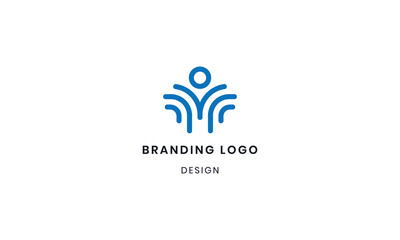 Modern Blue M Logo Design Concept