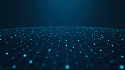 Sophisticated Network of Connected Nodes Forming a Digital Grid Background Showcasing Complex Data Connectivity Technology