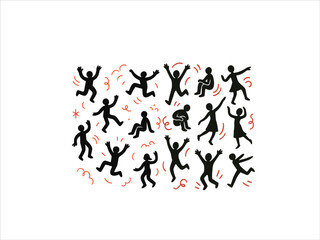 Mini Move Illustration House: tiny playful human silhouettes