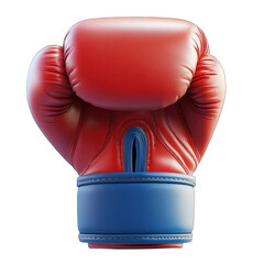 Boxing glove in vibrant red and blue tones on transparent background