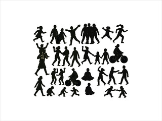 
People Phase Artworks  varied lifestyle silhouettes, groups  