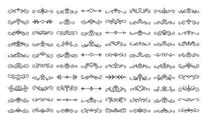 Fototapeta premium Elegant Flourishes and Ornate Dividers: A Diverse Collection of Vintage Design Elements
