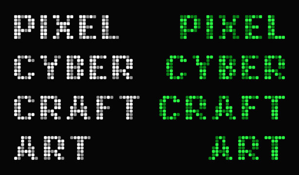 Pixel font vector design featuring blocky letters, retro 8-bit style, clean grid shapes, and modern minimal layout for games, UI, digital art, and creative projects.