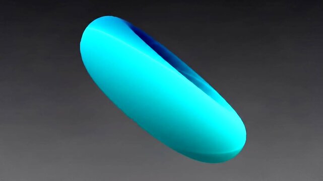 Abstract blue and teal torus shape floating against a dark background