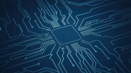 High tech circuit board for digital background, computer technology, microchip, semiconductor, futuristic design, engineering development and innovative electronics.