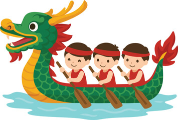 Team Rowing Dragon Boat Race for Festival