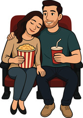 Couple Watching Movie Together
