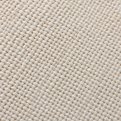 Beige woven fabric texture with detailed interlaced threads creating natural textile pattern, neutral cloth background for design, upholstery material, sewing projects, product mockups and interior de